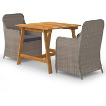 Minkurow - vidaXL Ensemble de salle à manger de jardin 3 pcs Marron