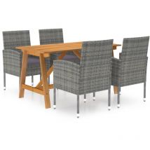 Furniture Limited - Ensemble à manger de jardin 5 pcs Gris