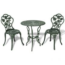 Furniture Limited - Ensemble de bistro 3 pcs Aluminium coulé Vert