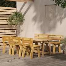 Minkurow - inlife Mobilier de salle à manger de jardin 5 pcs Bois de pin imprégné