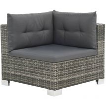 Inlife Salon de jardin 10 pcs avec coussins Résine tressée Gris