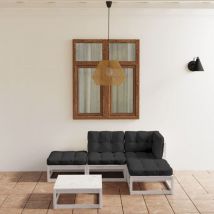 Minkurow - Salon de jardin 5 pcs avec coussins Bois de pin massif vidaXL