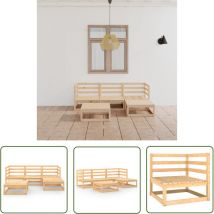 Minkurow - inlife Salon de jardin 5 pcs Bois de pin massif