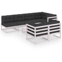 Minkurow - Salon de jardin 8 pcs avec coussins Bois de pin massif vidaXL