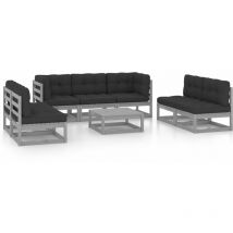 Salon de jardin 8 pcs avec coussins Bois de pin massif vidaXL