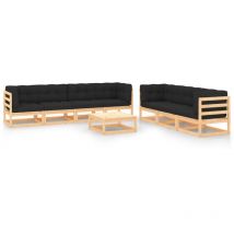 Minkurow - Salon de jardin 8 pcs avec coussins Bois de pin massif vidaXL