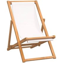 Silla de jardín de teca color crema 56x105x96 cm vidaXL