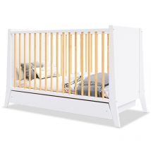 Lit bébé évolutif avec tiroir timeo 60x120 cm (matelas non inclus) - Minea