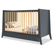 Lit bébé évolutif avec tiroir timeo 60x120 cm (matelas non inclus) - Minea
