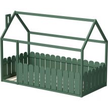 Lit cabane avec barrière calinou 90x190 cm (matelas non inclus) - Minea