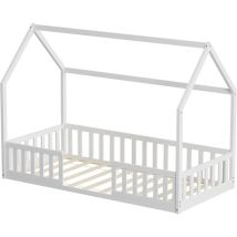 Lit Cabane Avec Barrière Nid Enchante 90x190 Cm (matelas Non Inclus) - Minea