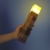 Pyygy - Minecraft Game Led Torch Desk Lampe De Chevet Veilleuse Décoration de la Maison