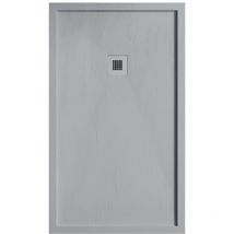 Mineralguss-duschwanne Extra Flach Mit Rand Sarin Grau 70x100 Cm Auslaufschutz In Farbe