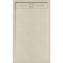 Mineralguss-duschwanne Extra Flach Orion Schieferoptik Beige 80x170 Cm Auslaufschutz In Farbe