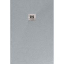 Mineralguss-duschwanne Extra Flach Sierra Schieferoptik Grau 80x140 Cm Ablaufschutz In Chrom
