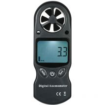 Forehill - Mini Anémomètre Numérique Multifonction Portable Température et Hygromètre (Noir)
