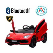 Lamborghini – Mini auto elettrica 12V per bambini Aventador – Telecomando, MP3, Luci LED, Doppio Motore – 123x66.5x45.5 cm