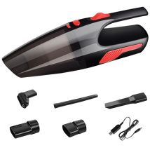 Mini-auto-staubsauger Dc12v 120w, Tragbarer Handstaubsauger Mit Waschbarem Hepa-filter, Zigarettenanzünder, Integriertes Led, Hohe Saugleistung Und 