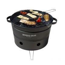 Beyond Blue - Mini Barbecue au Charbon de bois portable - Noir - Design pot de fleur