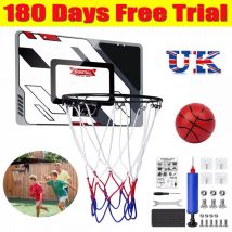 Dayplus - Mini Basketball Hoop Net Indoor Over the Door Backboard With Ball Pump Game Set