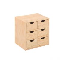 Astigarraga - Mini commode polyvalente en bois avec 6 tiroirs cm 28x20x28h pour meubles