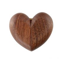 Mini boîte à bagues en bois de stockage de bijoux de mariage de fiançailles de coeur