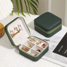 Mini boîte à bijoux de voyage, petit organisateur de bijoux de voyage, boîte à bijoux portable, mini organisateur de voyage, présentoir portable(vert