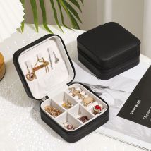 Mini boîte à bijoux de voyage, petit organisateur de bijoux de voyage, boîte à bijoux portable, mini organisateur de voyage, présentoir portable(noir)