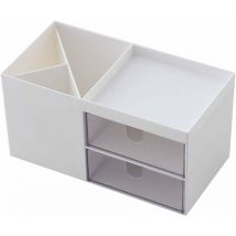 Mini boîte de rangement de bureau pour fournitures de bureau, porte-stylo pour bureau, joli pot à crayons, porte-pinceaux de maquillage (blanc)