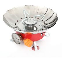 Coocheer - Mini brûleur à gaz d'extérieur, Mini cuisinière à gaz pliable Portable 2800W, cuisinière de camping à gaz, coupe-vent, avec allumage piézo
