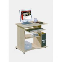 Dmora - Mini-Büro mit Laminaträdern in Eichenoptik