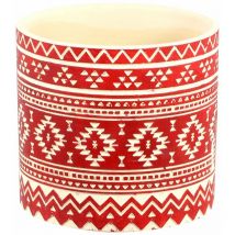 Mini Cache pot Rouge Cylindre Mexicain en céramique 7 cm