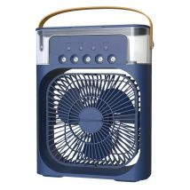 Maerex - Mini Climatiseur Ventilateur Mobile, Refroidisseur d'air 3 Vitesses, Lumières led, Minuterie 1/2/3H - Bleu