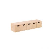 Astigarraga - Mini commode polyvalente en bois avec 5 tiroirs cm 56x13x12h pour meubles