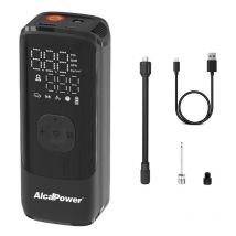 Alcapower - Mini compresseur portable pour voiture et vélo 150 psi 3 en 1 - Compresseur, PowerBank et torche