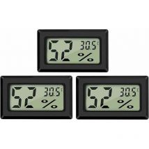 Erhope - Mini-Digital-LCD-Thermometer-Hygrometer (3er-Pack – a) Temperatur- und Feuchtigkeitsanzeige, 10 % bis 99 % relative Luftfeuchtigkeit,