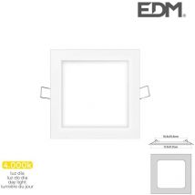 EDM - Downlight led 6W carré 11,7cm Blanc - Blanc Naturel 4000K