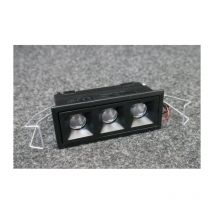 Mini encastré led 5.2W 3 spots noirs fixes 85x35x50mm 3000K 474lm 56° pour alim 600mA (non fourni) oz Stand Alone Targetti