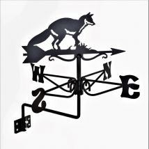 Mini Fox Weathervane - Steel - L38 X W38 X H44.5 Cm - Black