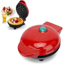 SNQ - Mini Gaufrier Rond, Machine a Gauffreet Pancake Waffle Maker Classiques pour Cadeaux de Noël, Crêpes, Biscuits, Chaffle, Snack, Gaufres Belges