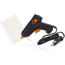 Mini Heißkleber Klebepistole 230V mit 12x 7,2mm Klebestifte transparent