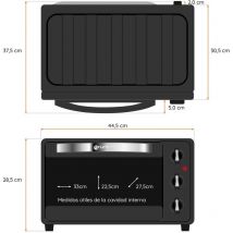 Mini Horno Grunkel Hr-23hn Negro 23l 1.600w
