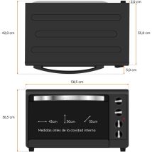 Mini Horno Grunkel Hr-48rmrusti 48l Negro 2200w