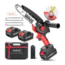 Seesii - Mini Kettensäge mit 8000 mAh Akku, Avhrit 8 Zoll Bürstenlose Akku Kettensäge mit Schmiersystem, 2 Batterien und werkzeugloser