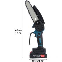 Flasidu - mini Kettensäge,6 Zoll mit 2 Akkus,Akku-Säge mit 2 Ketten Für Gartenarbeit,Hochentaster,Holzschnitt.Akku-Kettensägen
