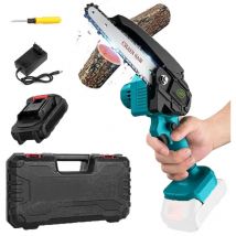 Pedony - Mini-Kettensägen, 6-Zoll-Akku-Elektrokettensäge, bürstenloser Motor, leistungsstarke bürstenlose Kettensäge mit Koffer, 3.0-Akku und