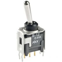 Nkk Switches - B12AH B12AH Kippschalter 28 v/dc 0.1 a 1 x Ein/Ein rastend 1 St.