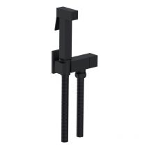 Paini France Robinetterie - Douchette wc paini Cox carrée Noir Mat + support + flexible