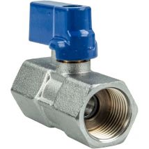 Tecuro - Mini Kugelhahn Beidseitig Innengewinde Rp 1/2 Zoll (dn10), Messing Vernickelt