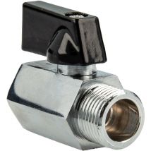Tecuro - Mini Kugelhahn Innengewinde Rp 1/8 Zoll X Außengewinde G 1/8 Zoll, Messing Verchromt